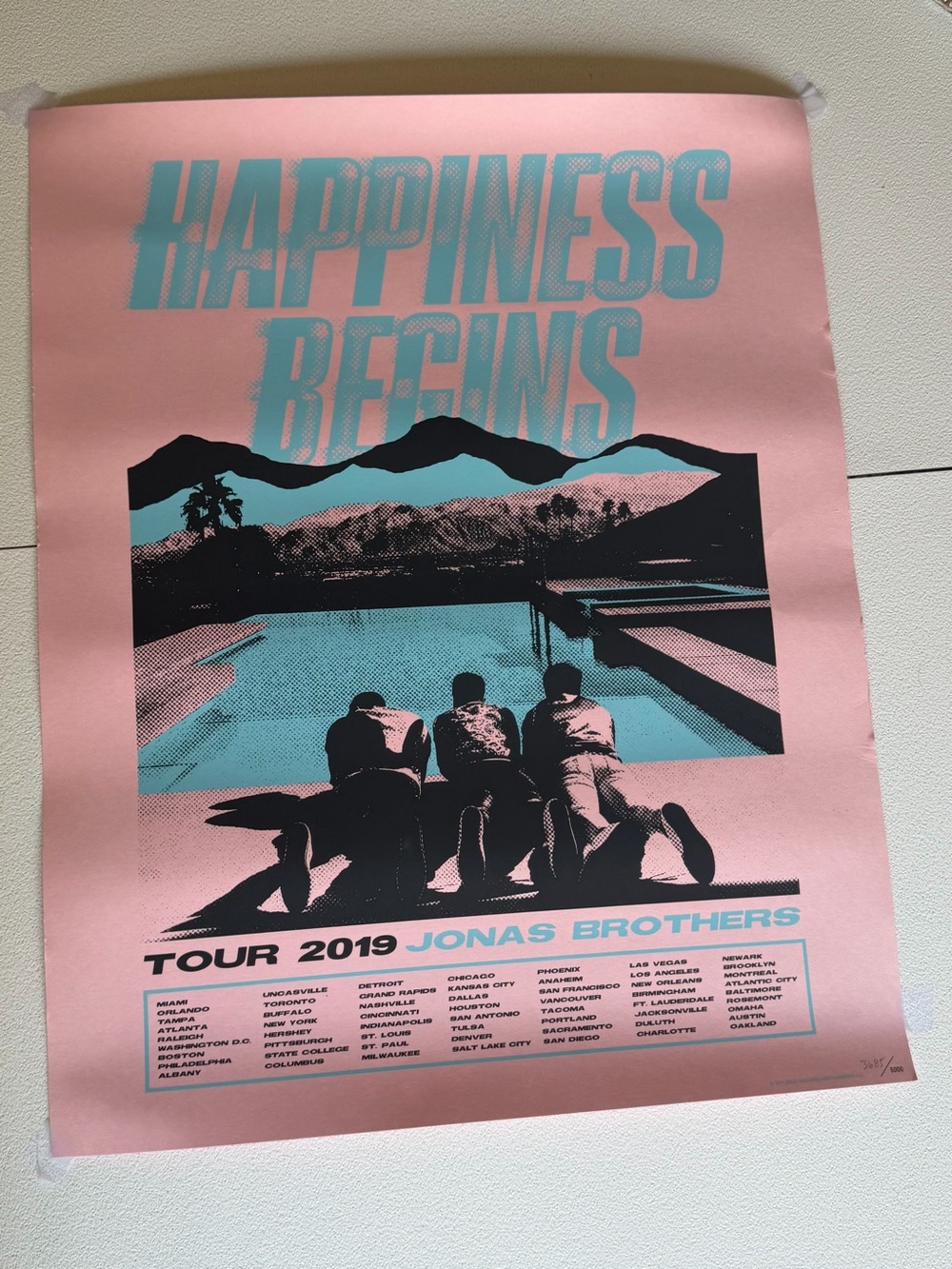 Jonas Brothers Happiness Begins 2019 Tour Poster 3,685 out of 5,000